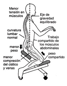 La ergonomica postural al sentarse