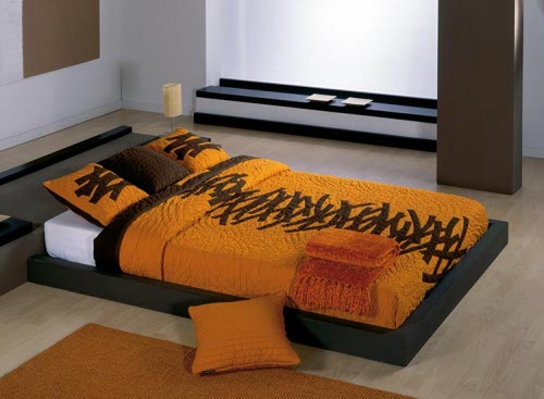 Dormitorio y cama de estilo oriental